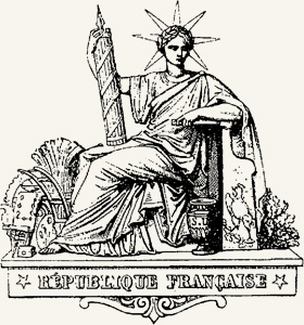 Gravure de la République française, emblème du sceau de l'État